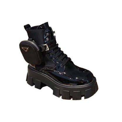 2020 Retro Thick Sole Leather Martin Short Boots