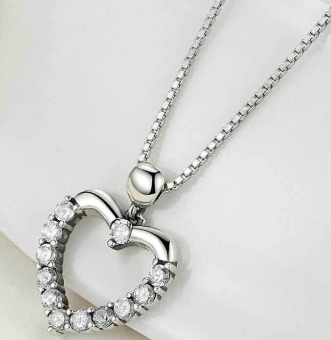 Heart Necklace, 925 Sterling Silver Pendant