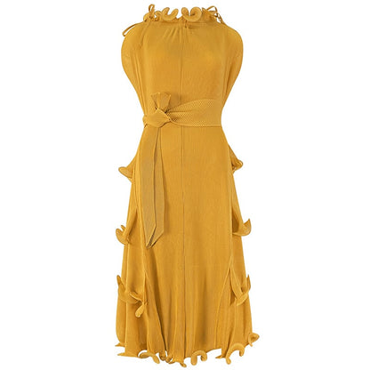 Plus Size Women's Autumn Short Sleeve Pleated Dress