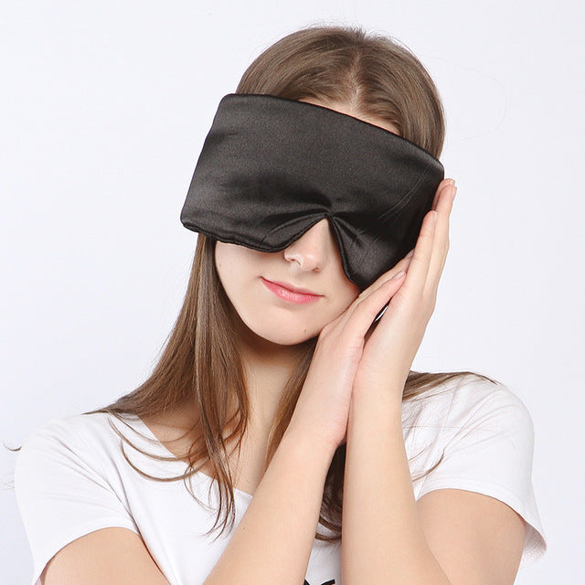 Thickened Mulberry Silk Solid Color Eye Mask