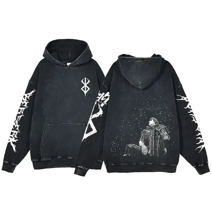 Customizable Retro Washed Cotton Oversized Hoodies