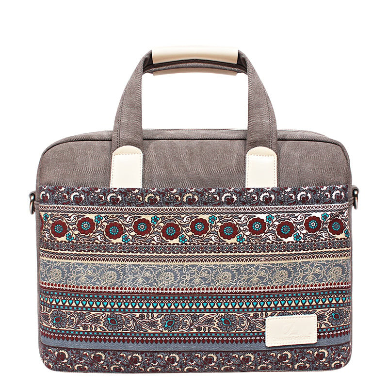 Ethnic Style Durable Canvas Anti-Fall Laptop Bag