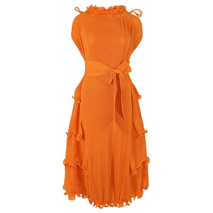 Plus Size Women's Autumn Short Sleeve Pleated Dress