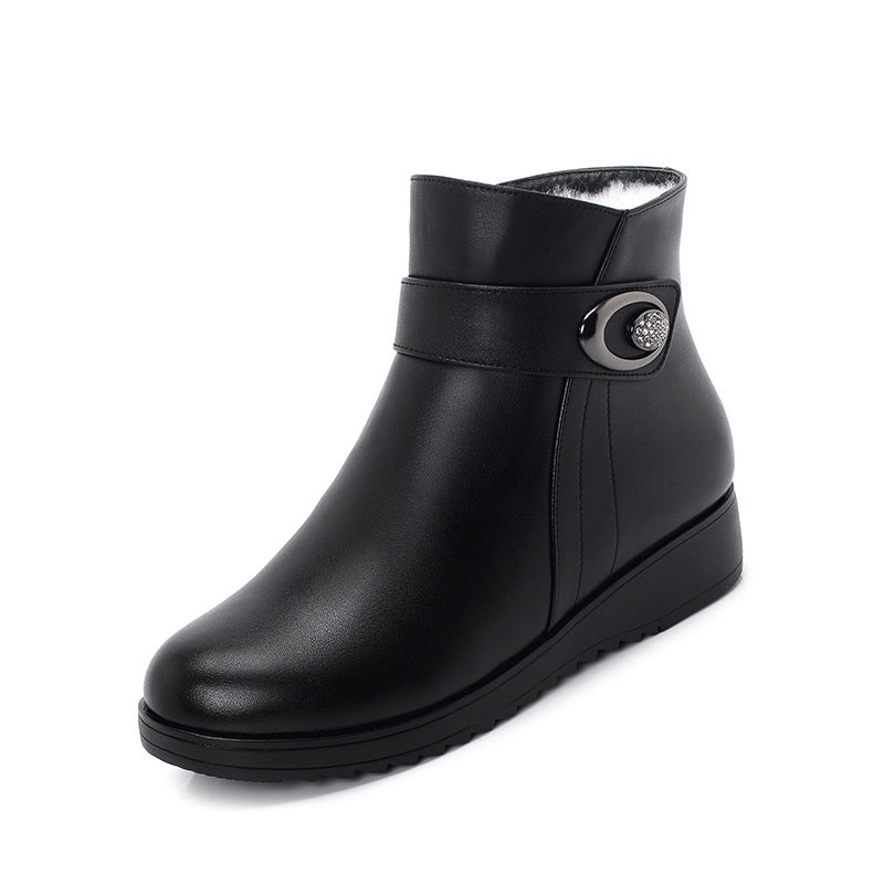 Winter Wool Non-Slip Flat Cotton Shoes for Women