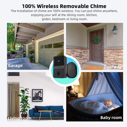 Wireless Battery-Powered WiFi Video Doorbell Camera