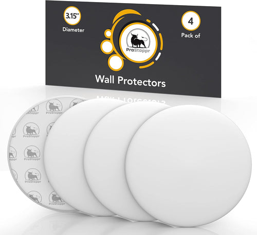 Door Stoppers - Large 3.15" (4 Pack) - Door Stoppers for Wall with Strong Back Adhesive - Quiet and Shock Absorbent Silicone Wall Protectors from Door Knobs - Protects Every Surface - White