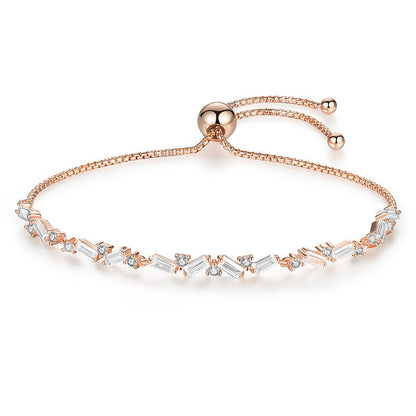 Sterling Silver Women's Bracelet with Zirconia Stones