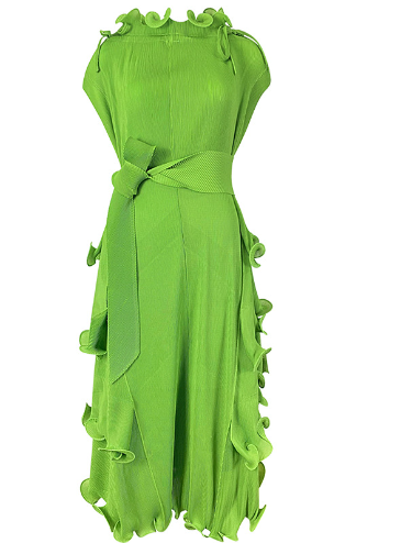 Plus Size Women's Autumn Short Sleeve Pleated Dress