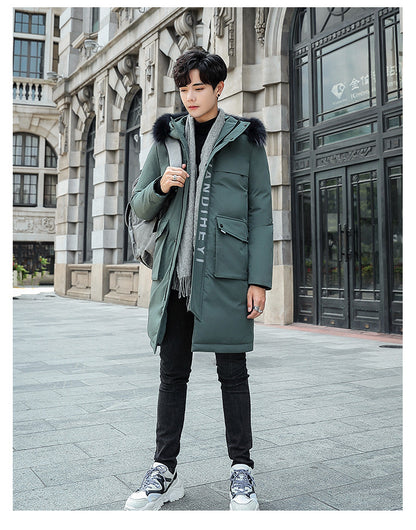 2019 Winter Stylish Long Hooded Cotton Jacket for Men