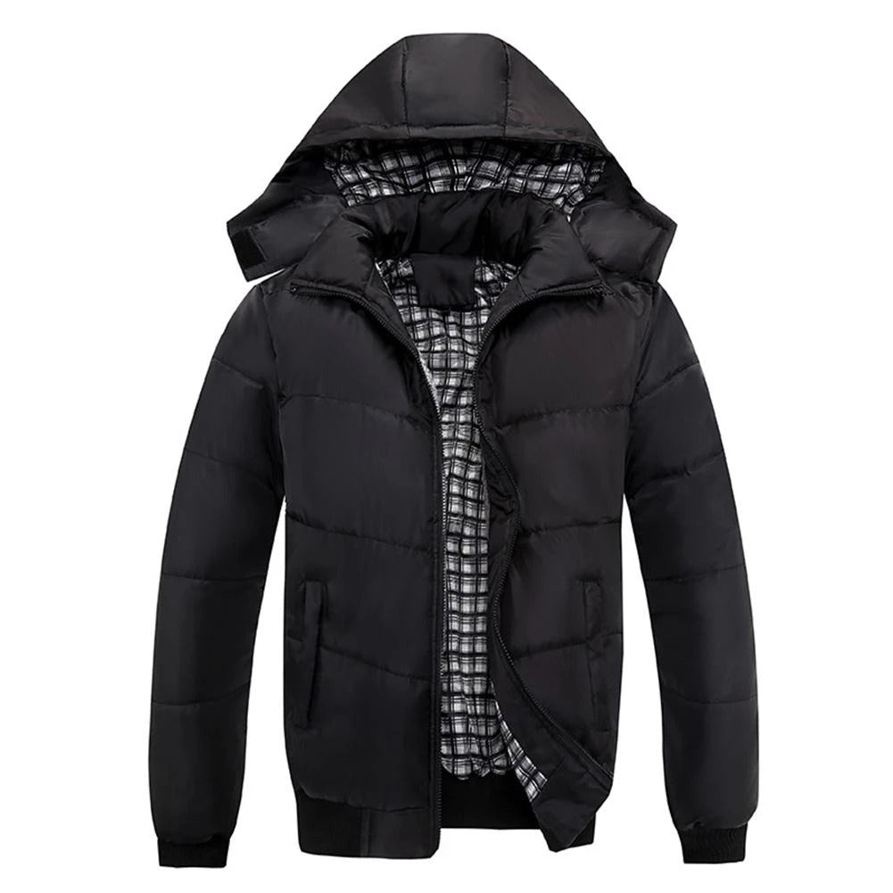 Men's Lightweight Hooded Winter Jacket (Plus Size)