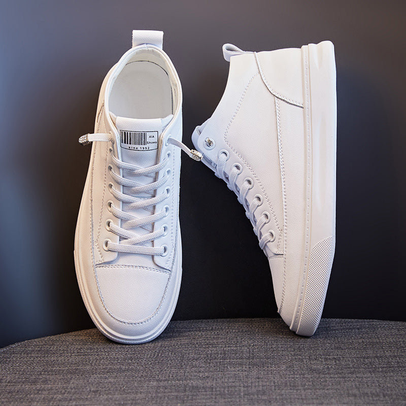 Genuine Leather High-Top Women's Casual Sports Shoes