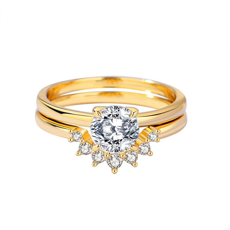 Retro Moissanite Ring in Sterling Silver for Women