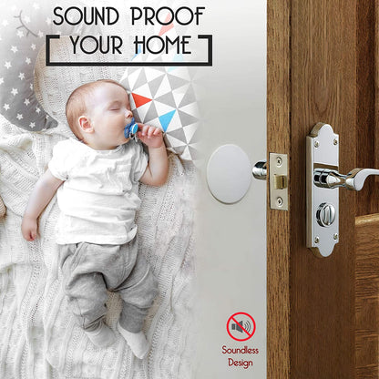 Door Stoppers - Large 3.15" (4 Pack) - Door Stoppers for Wall with Strong Back Adhesive - Quiet and Shock Absorbent Silicone Wall Protectors from Door Knobs - Protects Every Surface - White