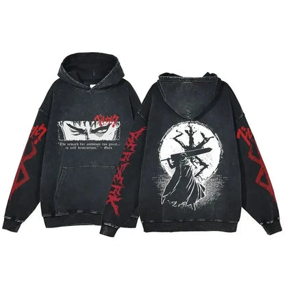 Customizable Retro Washed Cotton Oversized Hoodies