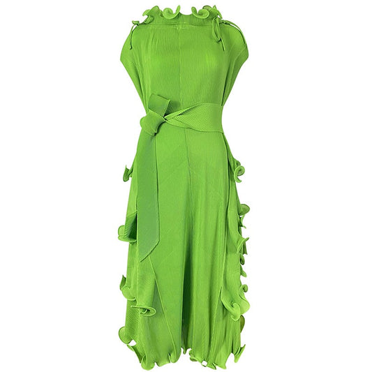 Plus Size Women's Autumn Short Sleeve Pleated Dress
