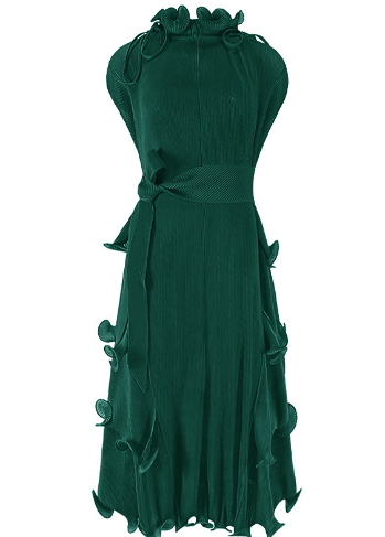 Plus Size Women's Autumn Short Sleeve Pleated Dress