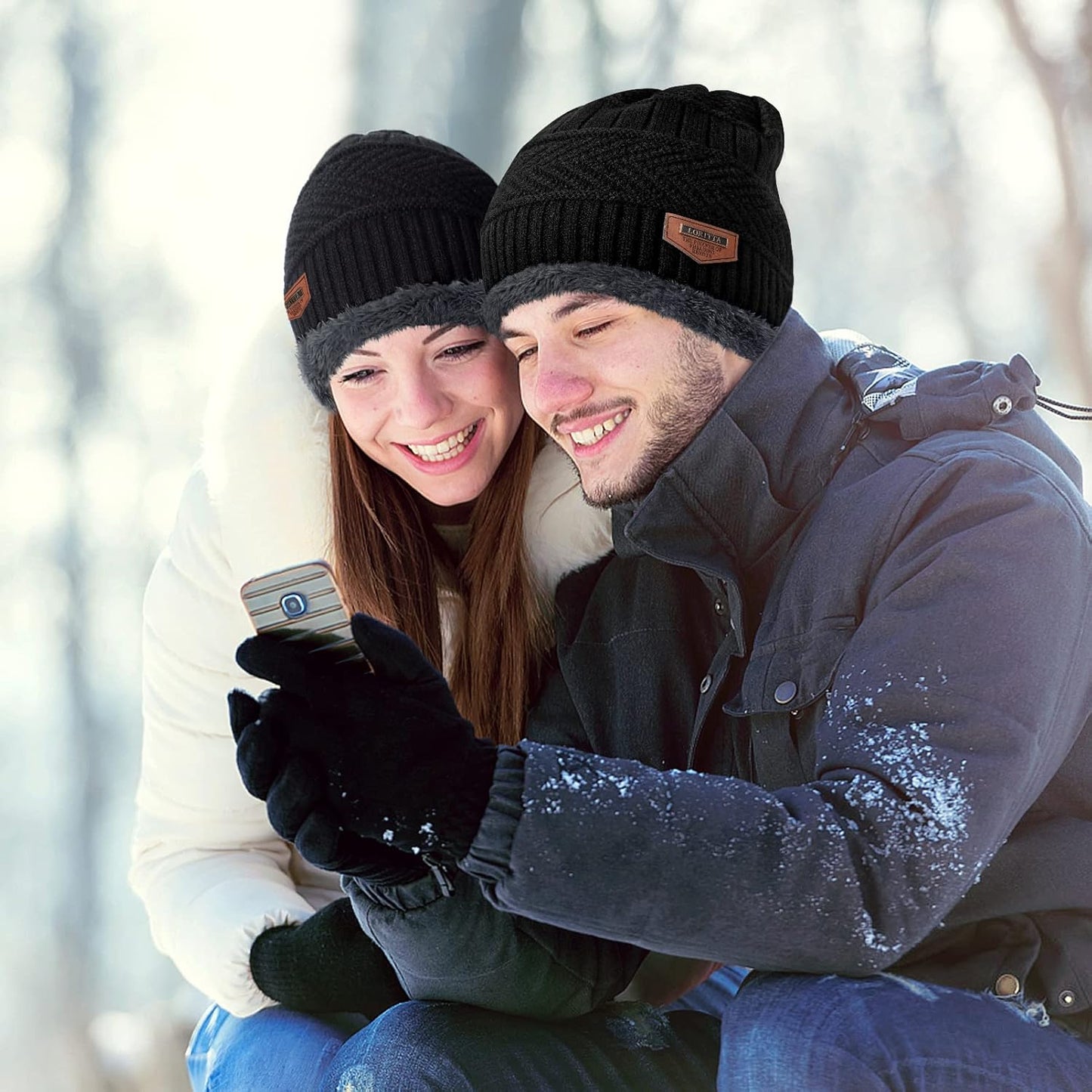 Winter Beanie Hats Scarf Gloves Set Thick Warm Slouchy Beanies Hat Knit Skull Cap Neck Warmer for Men Women