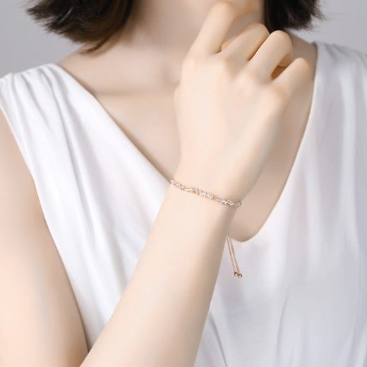 Sterling Silver Women's Bracelet with Zirconia Stones