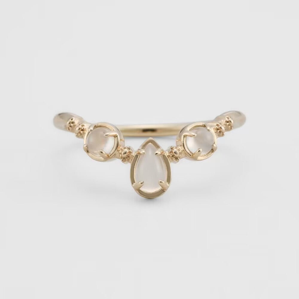Retro Small Silver Plated Ring with 14K Gold Accents