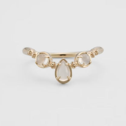 Retro Small Silver Plated Ring with 14K Gold Accents