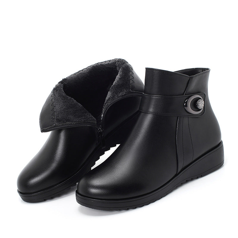 Winter Wool Non-Slip Flat Cotton Shoes for Women
