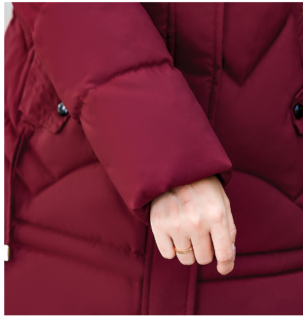 Women's Long Hooded Cotton Jacket for Fall/Winter