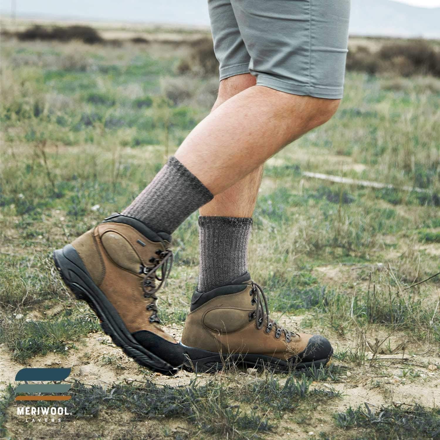 Merino Wool Hiking Socks for Men and Women – 3 Pairs Midweight Cushioned – Warm N Breathable