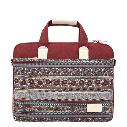 Ethnic Style Durable Canvas Anti-Fall Laptop Bag