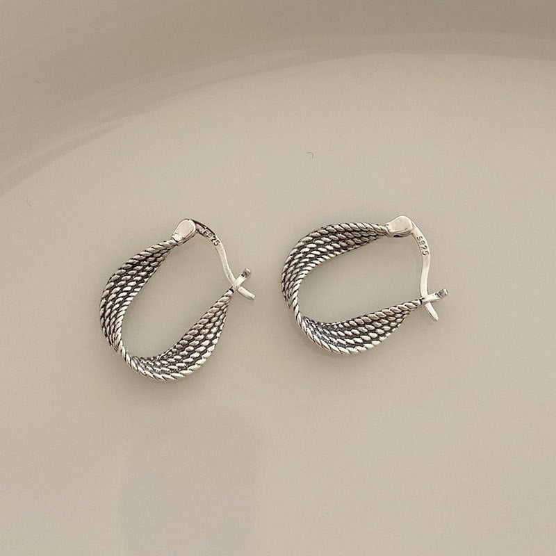 Twist Ear Clip S925 Sterling Silver Retro Earring