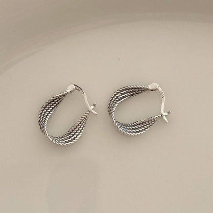 Twist Ear Clip S925 Sterling Silver Retro Earring