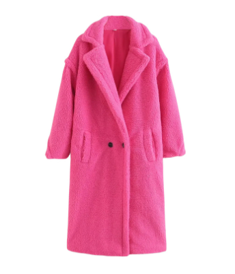 Fluorescent Color Lamb Fleece Winter Jacket