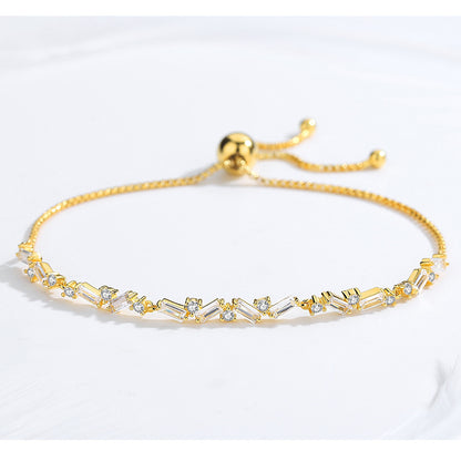 Sterling Silver Women's Bracelet with Zirconia Stones