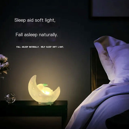 Rabbit Moon Lamp Bluetooth Speaker with Colorful Lights