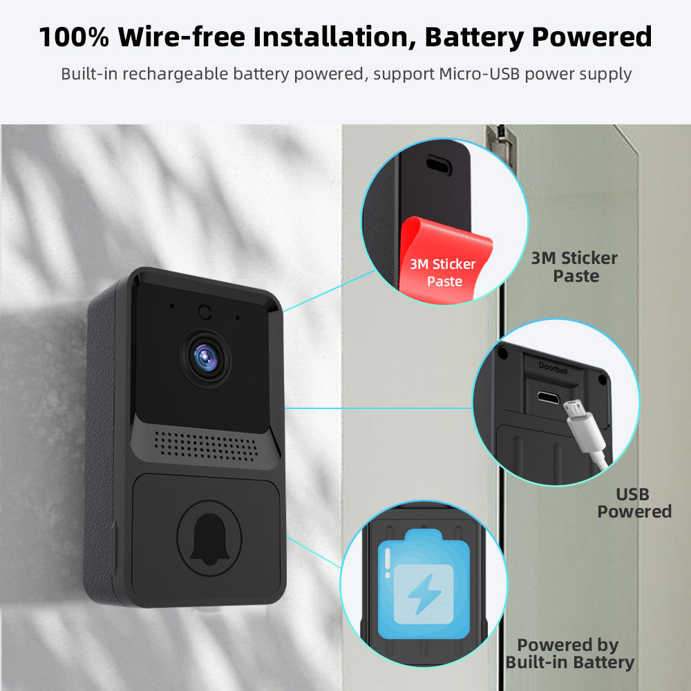 Wireless Battery-Powered WiFi Video Doorbell Camera