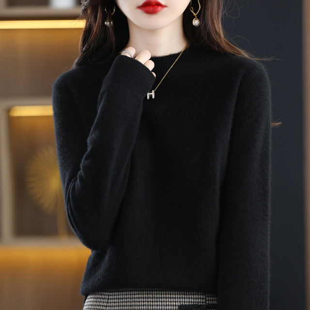 100% Pure Wool Knitted Cashmere Sweater for Women
