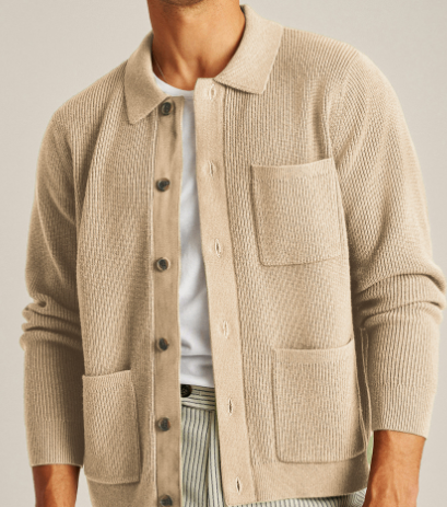 Men's Luxury Knit Cardigan Long Sleeve Sweater Coat