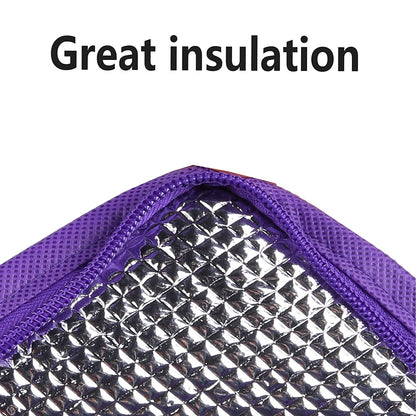Extra Insulated Grocery Shopping Bags, Purple 2-Pack, Reusable, Heavy Duty, Zipped Zipper,Collapsible,Tote,Cooler,For Men,Women,For Car,Recycled
