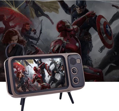 PTH800 Retro TV Phone Stand with Mini Bluetooth Speaker