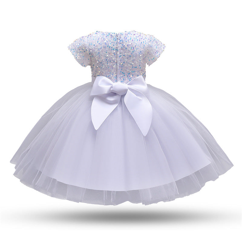 Girls' Sequin Lace Tulle Princess Dress for Parties
