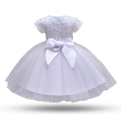 Girls' Sequin Lace Tulle Princess Dress for Parties