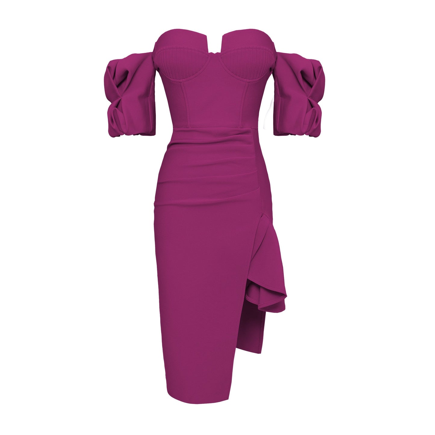 Puff Sleeve Ruffle Bandage Skirt for Women