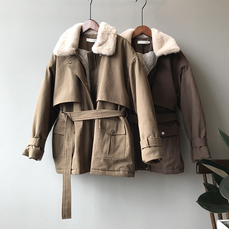 2020 Women's Thick Fur Collar Winter Jacket
