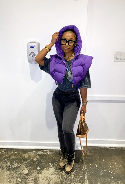 Fashionable Women's Autumn Hooded Jacket with Side Slits