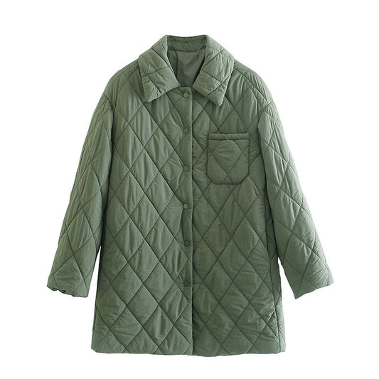 Reversible Winter Jacket with Pockets and Lapel