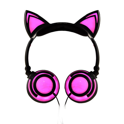 Cat Ear Headphones with Light and Foldable Design