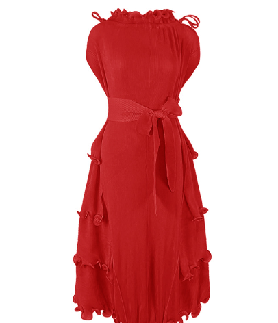 Plus Size Women's Autumn Short Sleeve Pleated Dress