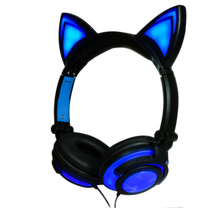 Cat Ear Headphones with Light and Foldable Design