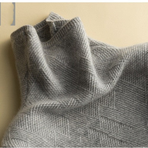 Autumn Winter High Neck 100% Cashmere Sweater for Women