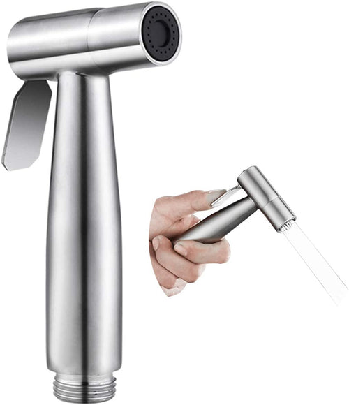 Handheld Bidet Sprayer for Toilet,  Baby Cloth Diaper Sprayers Bidets for Toilet Stainless Steel Brushed Nickel Bathroom Hand Held Shattaf Shower Wall&Toilet Mount (Bidet Sprayer Head Only)