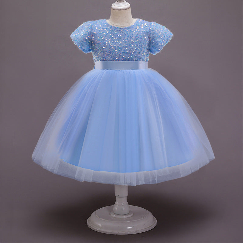 Girls' Sequin Lace Tulle Princess Dress for Parties